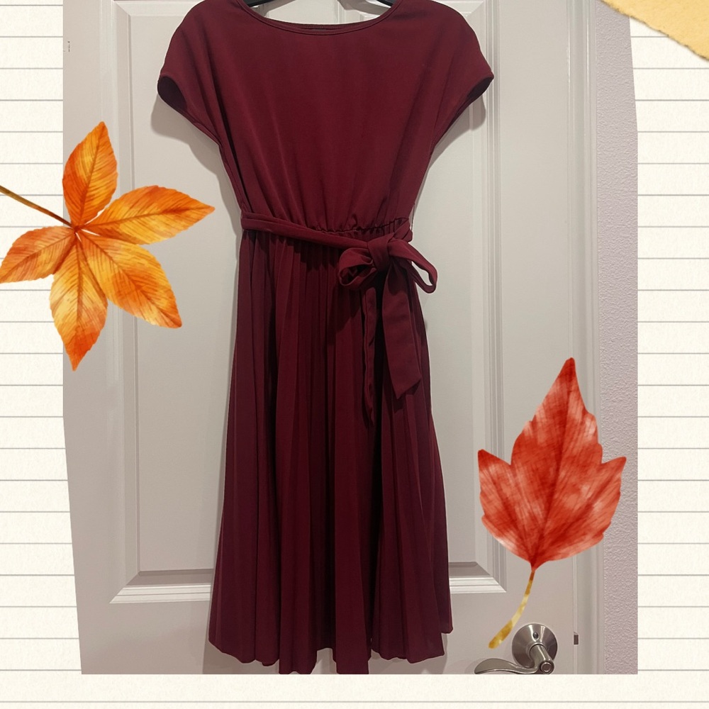 SHEIN Burgundy Midi Dress
